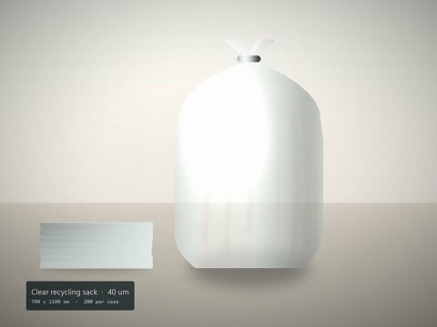 Clear recycling sacks